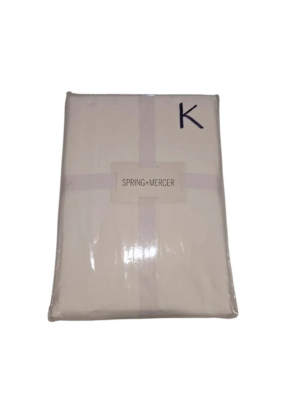 Spring+Mercer 100% Cotton Percale King Sheet Set White Cottage Farmhouse Luxury